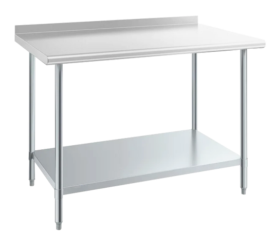 Stainless Steel Work Table With Back Splash 72"
