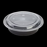 Containers: Round Black w/Lids 7.3"x2.2" 30oz 150/cs