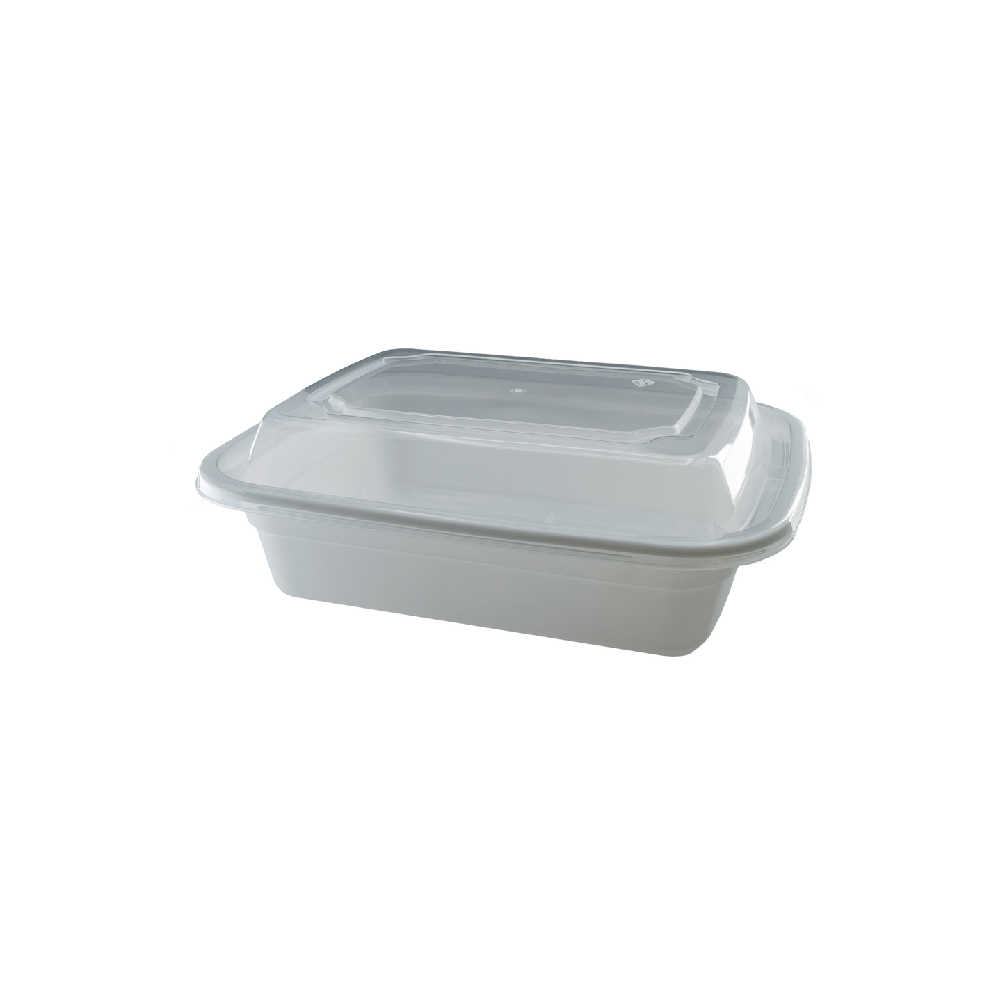 White PP Container Rectangle w/lids 28oz 8.9"x6.1"x1.7" 150/cs